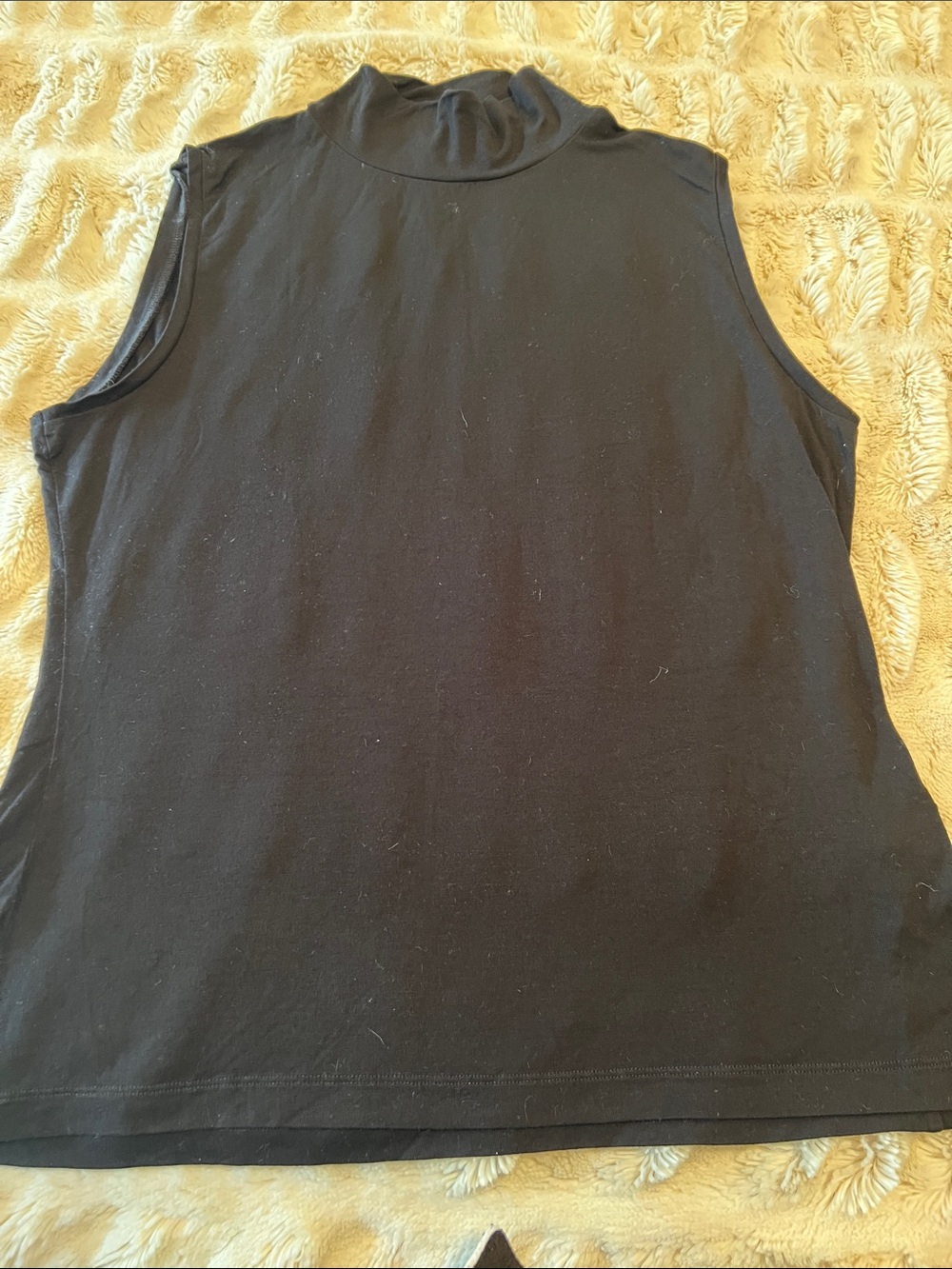 Women's Black Mock Neck Sleeveless Tank Top